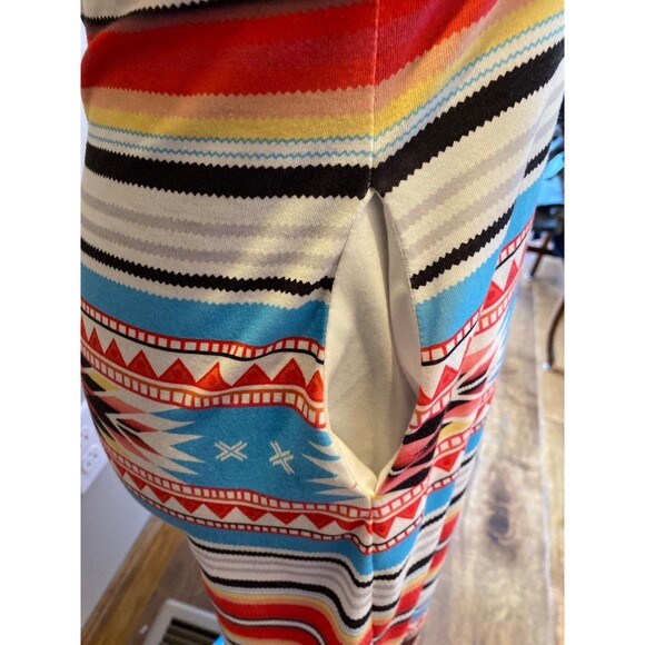 Maxi Dress Southwestern Spaghetti Strap Aztec Size Small T Shirt Fabric  Pockets - Picture 3 of 8